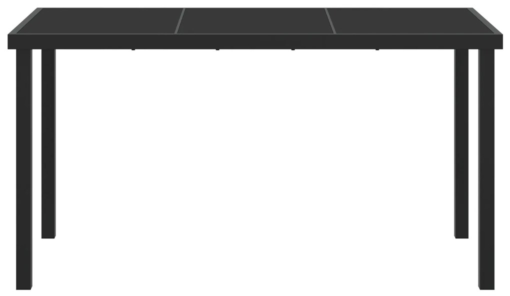 vidaXL Τραπέζι Κήπου Μαύρο 140x80x73 εκ Γυαλί Σαπιστής