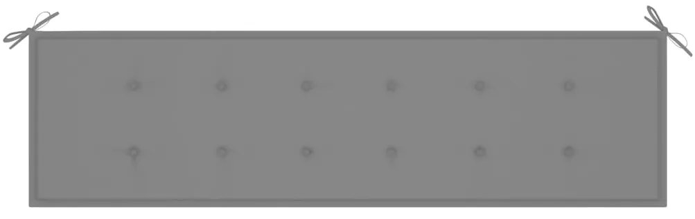 vidaXL Παγκάκι Κήπου 175 εκ. από Μασίφ Ξύλο Teak με Γκρι Μαξιλάρι