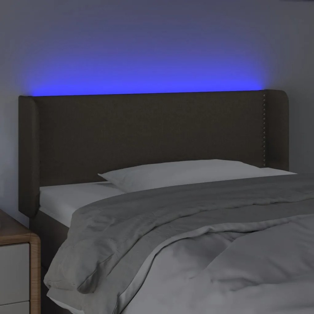 vidaXL Κεφαλάρι Κρεβατιού LED Taupe 103x16x78/88 εκ. Υφασμάτινο