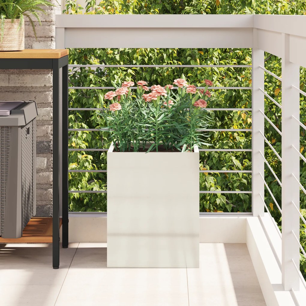 vidaXL Γλάστρα Κήπου Ασημί 50 x 32 x 40 εκ Γαλβανισμένος χάλυβας
