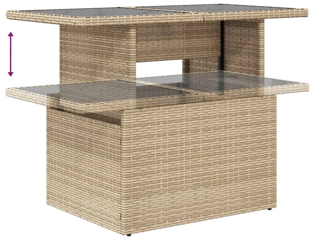 vidaXL Σαλόνι Κήπου Σετ 8 τεμ. Μπεζ Συνθετικό Ρατάν με Μαξιλάρια