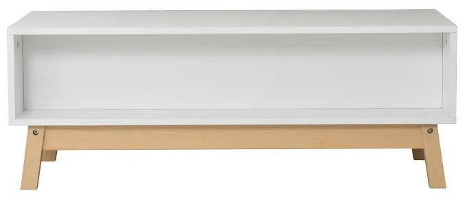 Τραπέζι σαλονιού Aria pakoworld λευκό-φυσικό 100x50x37 εκ