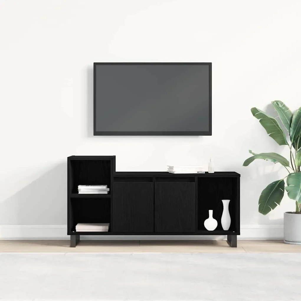 vidaXL Ντουλάπι TV Μαύρη δρυς 100 x 35 x 55 εκ Επεξεργασμένο ξύλο