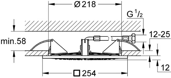 Ντουζ οροφής Grohe Rainshower F-Series-25.4 x 25.4 εκ.