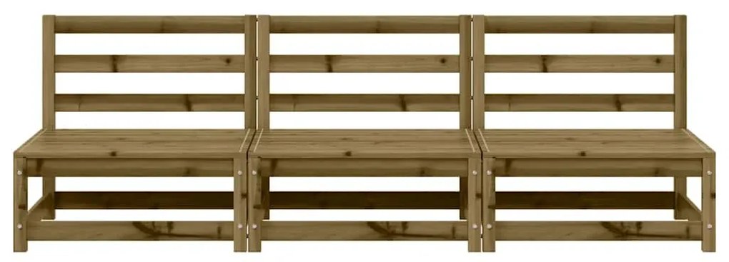 vidaXL Καναπέδες Κήπου Χωρίς Μπράτσα 3 Τεμ. 70x70x67 εκ. Επεξ. Πεύκου
