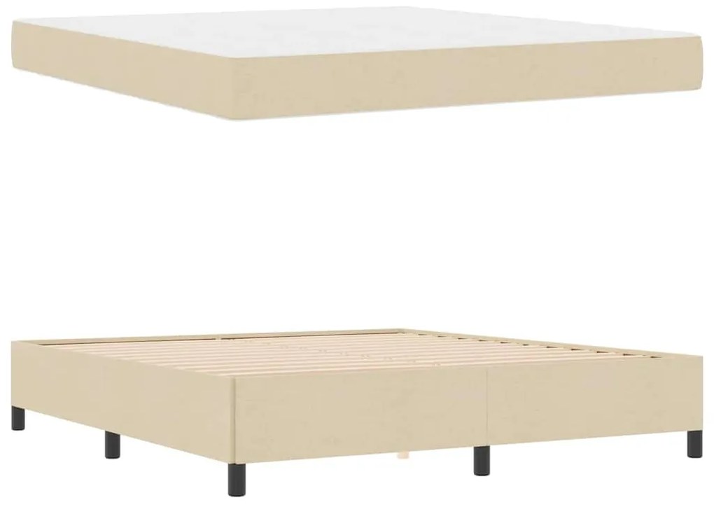 vidaXL Κρεβάτι με ελατήρια Κρέμα 180 x 200 cm