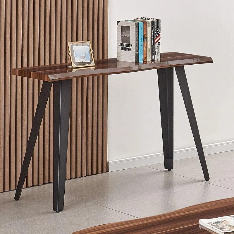 Κονσόλα MDF 1417 Fylliana Καφέ Γυαλιστερό - Μαύρο 120x40x76 εκ. 120x40x76 εκ.