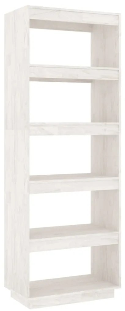 vidaXL Βιβλιοθήκη/Διαχωριστικό Χώρου Λευκό 60x35x167 εκ. Μασίφ Πεύκο