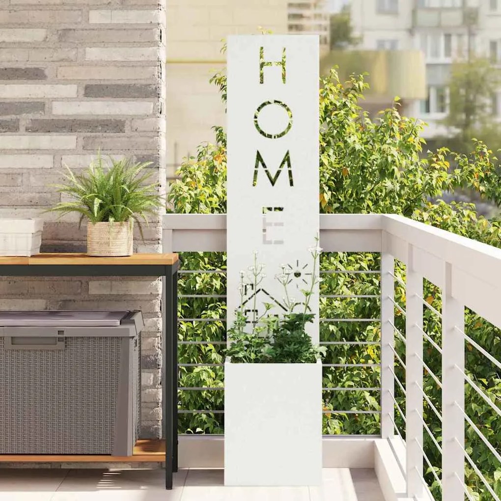 Οθόνη Ιδιωτικότητας Κήπου Μαιανδρικό σχέδιο Λευκό 32 x 140 εκ.