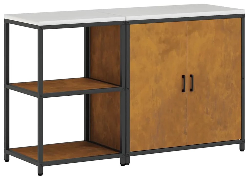 vidaXL Σετ Αποθήκευσης Κουζίνας με ράφι με αποθήκευση 2 pcs Σκ rusty