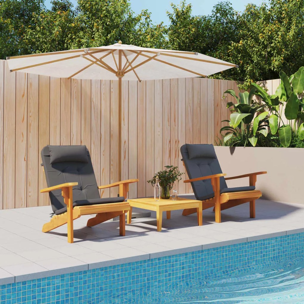 Μαξιλάρια Καρέκλας Adirondack 2 τεμ. Ανθρακί από Ύφασμα Oxford