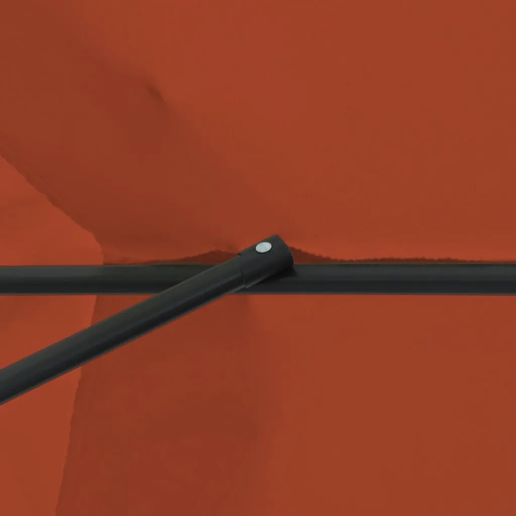 vidaXL Ομπρέλα Κήπου Τερακότα 395 x 395 x 245 εκ.