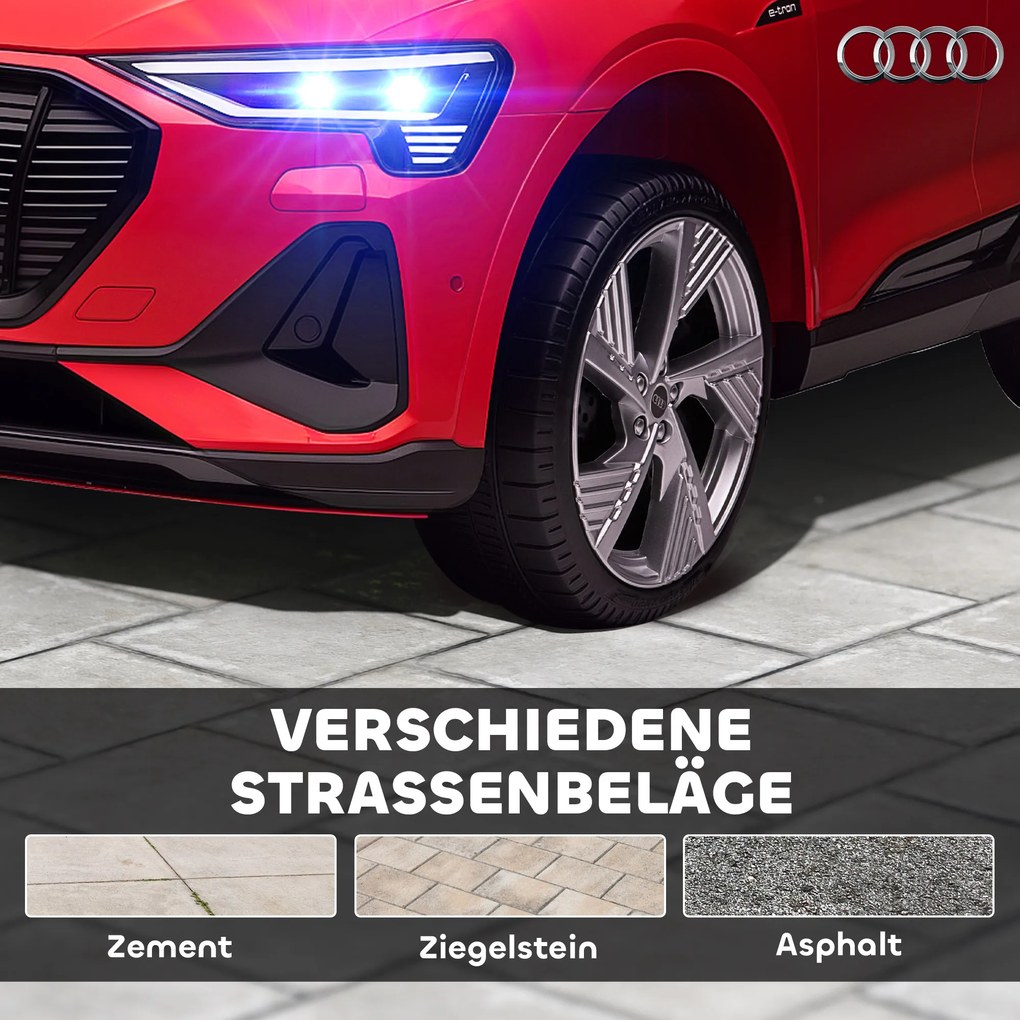 HOMCOM Ηλεκτρικό αυτοκίνητο για παιδιά, έως 5 km/h, με ζώνη ασφαλείας, τηλεχειριστήριο, προβολείς, λειτουργία μουσικής, κόκκινο