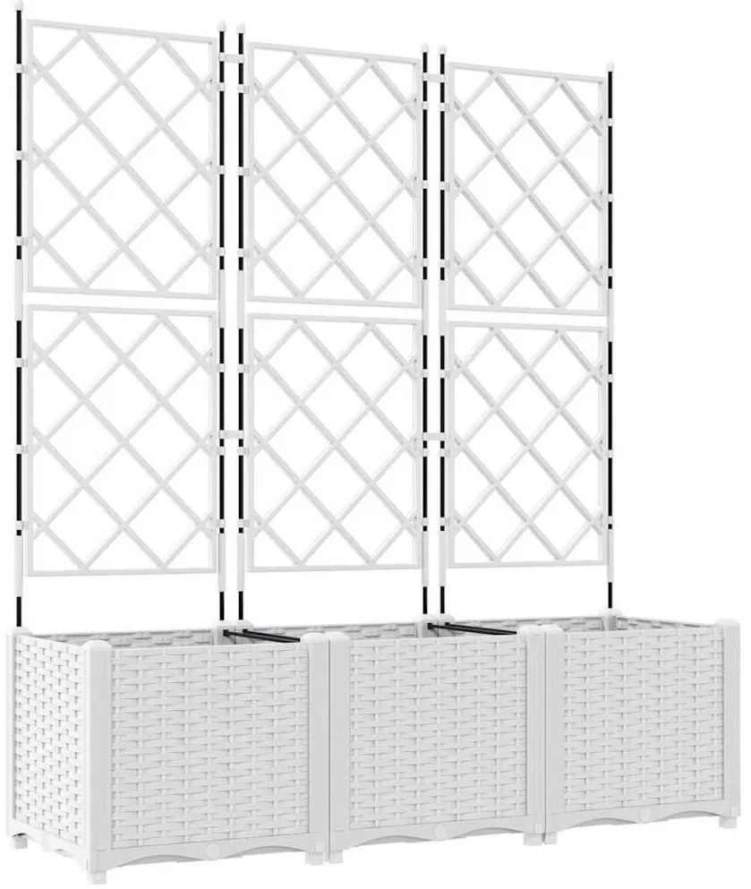 vidaXL Κηποτινάκι με Τρέλα 3 pcs Λευκό 120 x 40 x 143 εκ. PP
