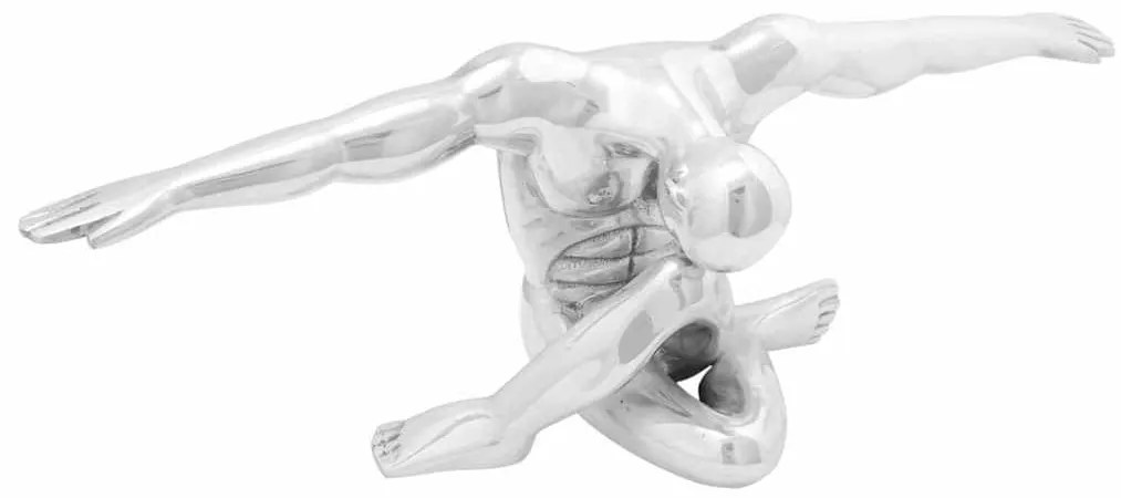 vidaXL Γλυπτική Ασημί 63 x 20 x 22 εκ Αλουμίνιο