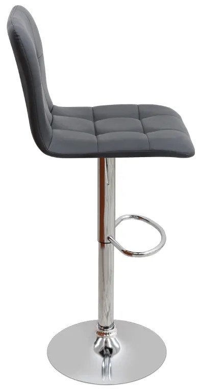 Σκαμπό μπαρ Carmelo Megapap με ρυθμιζόμενο ύψος PU μαύρο - βάση χρωμίου 45x42x90/113εκ.