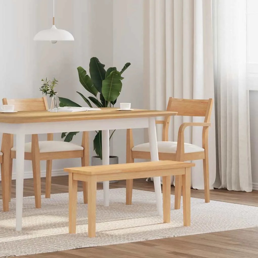 vidaXL Πάγκος  90 cm από μασίφ ξύλο καουτσούκ