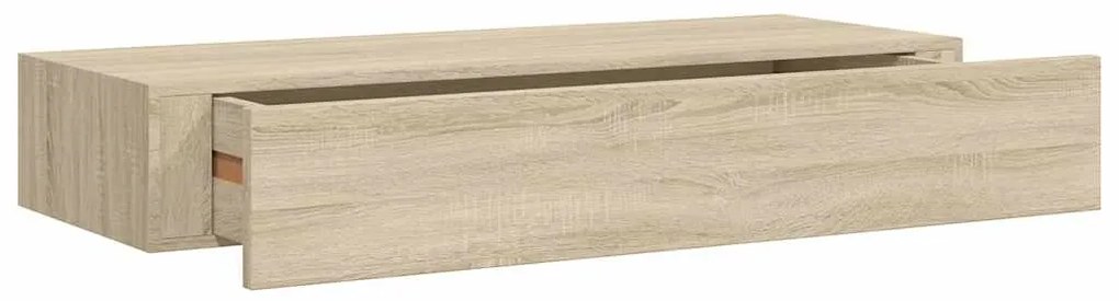 vidaXL Ράφι Επιτοίχιο με Συρτάρι Χρώμα Δρυός 60 x 23,5 x 10εκ. από MDF