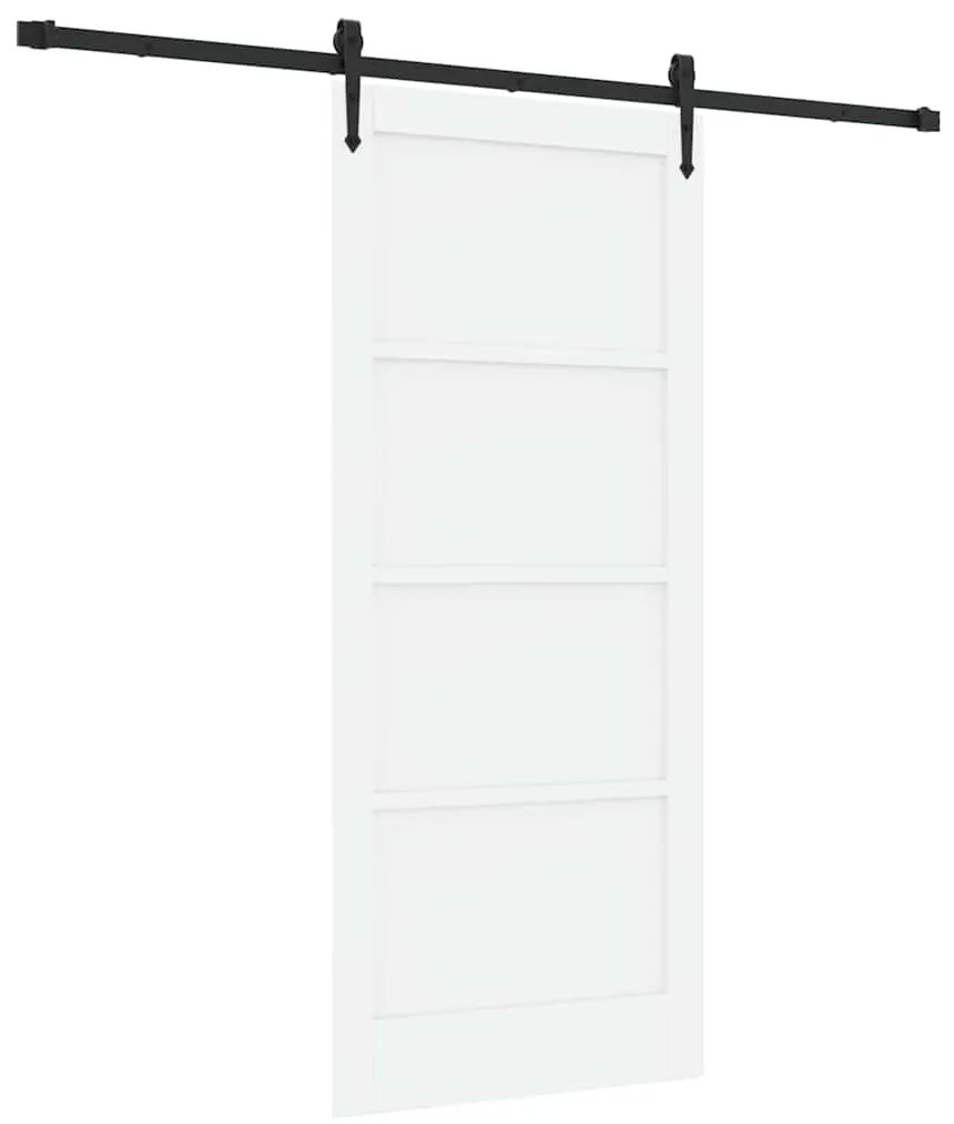 vidaXL Συρόμενη Πόρτα Λευκό 86 x 198.5 cm Μασίφ ξύλο πεύκου