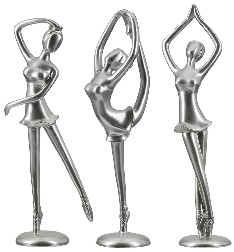 Φιγούρα Ballerina "Adeline" Πολυρεζίνη Ασημένιο PU Pcs. Assorted 10x9.5x29.5cm