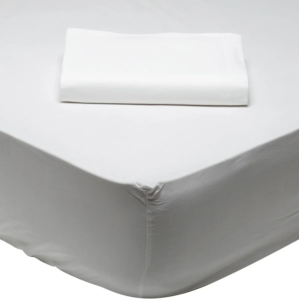Σεντόνι King Size Με Λάστιχο (180x200+35)Das Home Best Line Λευκό