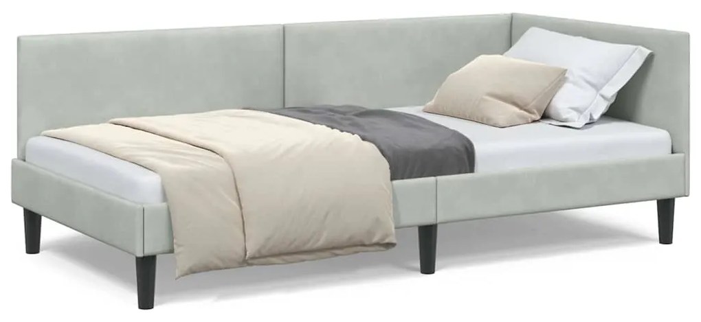 vidaXL Κρεβάτι Γωνίας με κεφαλάρι Ανοιχτό γκρι 80 εκ x 200 εκ