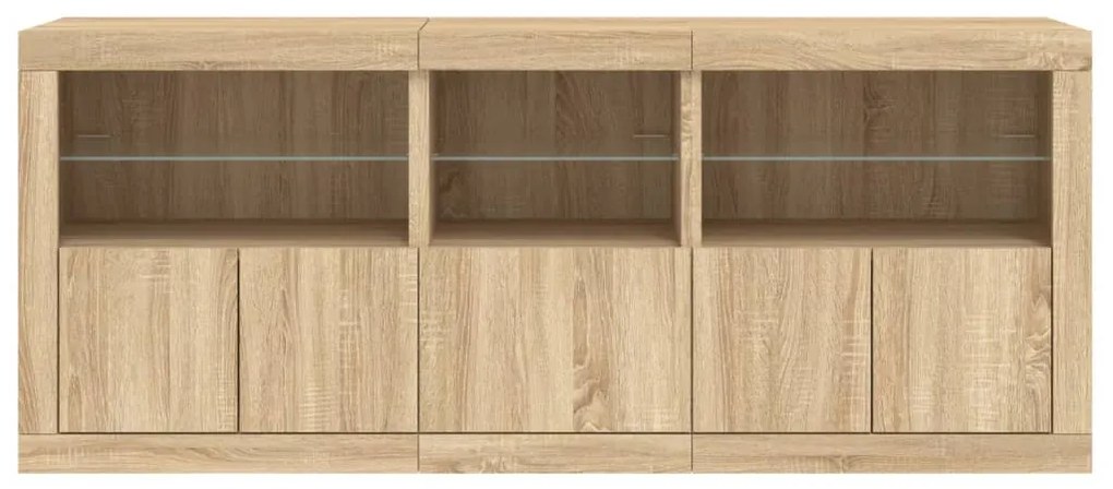 vidaXL Ντουλάπι με LED Sonoma Δρυς 162x37x67 εκ.