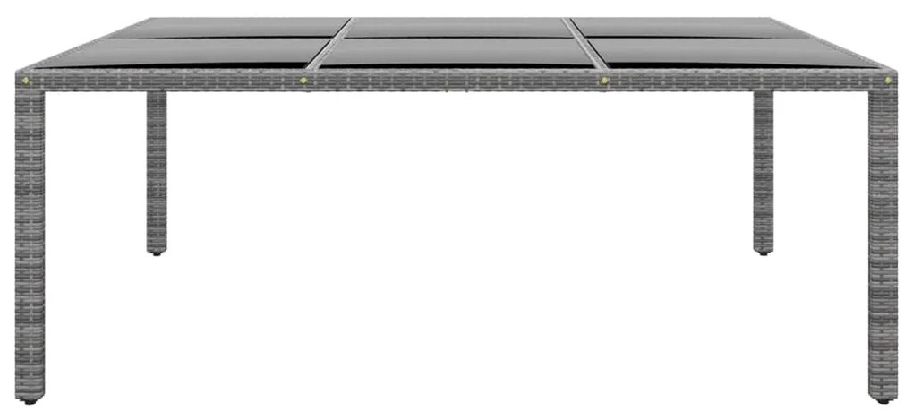vidaXL Τραπέζι Κήπου Γκρι 200x150x75 εκ. Ψημένο Γυαλί/Συνθετικό Ρατάν