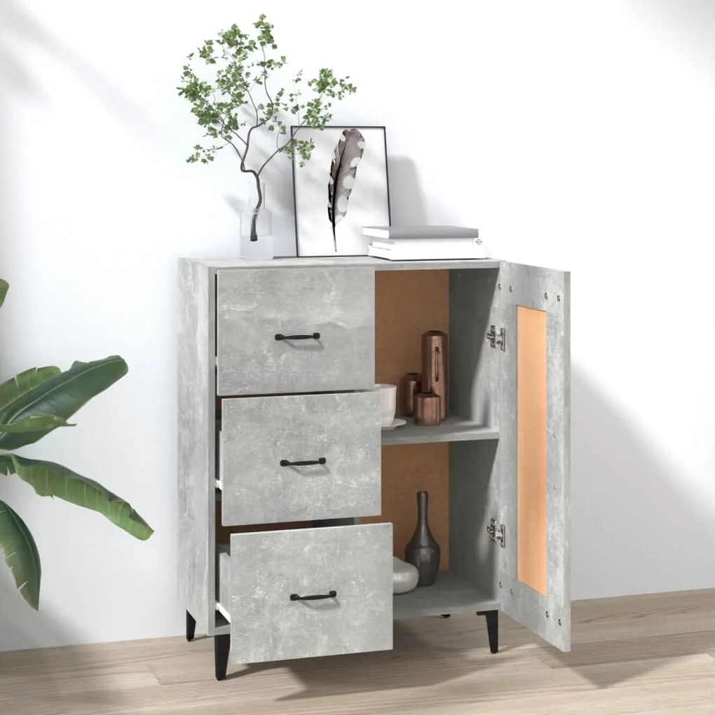 vidaXL Ντουλάπι Γκρι Σκυροδέματος 69,5x34x90 εκ. Επεξεργασμένο Ξύλο