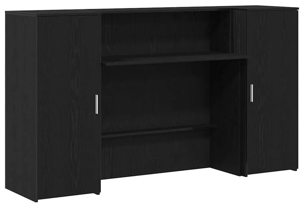 vidaXL Γραφείο υποδοχής Μαύρο Δρυς 180x50x103,5 εκ. Επεξεργασμένο Ξύλο
