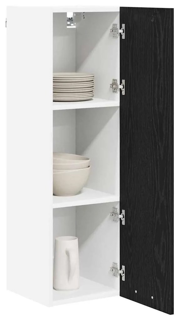 vidaXL Κρεμαστό ντουλάπι με αποθήκευση Μαύρη Οξυά 30 x 31 x 100 εκ.