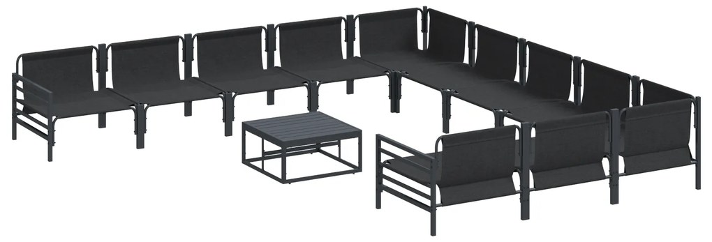 vidaXL Σετ Καναπέ Κήπου 12 pcs Ανθρακί Ατσάλι
