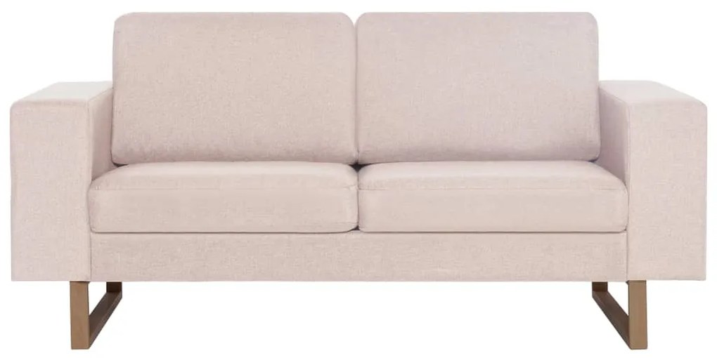 vidaXL Σετ Σαλονιού 2 Τεμαχίων Κρεμ Υφασμάτινο