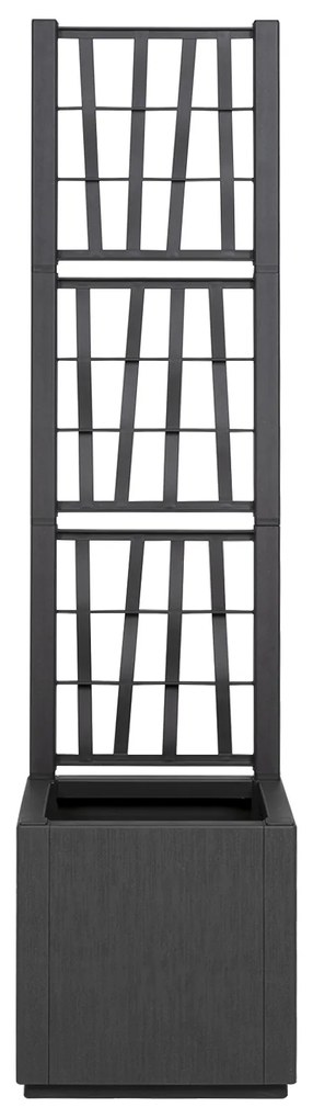 vidaXL Σκούρα Γκρι Γλάστρα Κήπου με Πλέγμα - 36x36x140 εκ