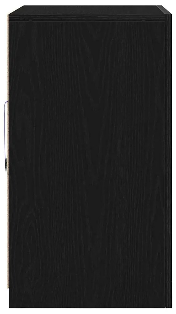 vidaXL Πλευρικό Τραπέζι LED Μαύρο 60,5 x 37 x 67 εκ Επεξεργασμένο ξύλο