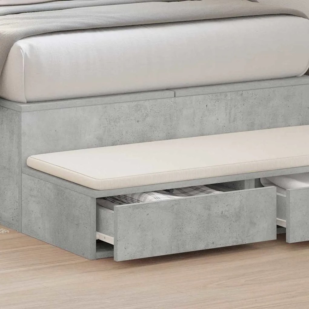 vidaXL Συρτάρια κρεβατιού Γκρι σκυροδέματος 75 x 36.5 x 16.5 εκ