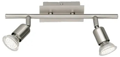 Σποτ Ράγα Δίφωτη Nickel Matt 2xGU10 Led 3w 3000K 2x250lm Trio Lighting Nimes R82942107