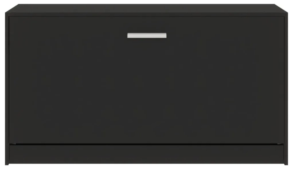 vidaXL Πάγκος Παπουτσιών Μαύρος 80x24x45 εκ. από Τεχνητό Ξύλο
