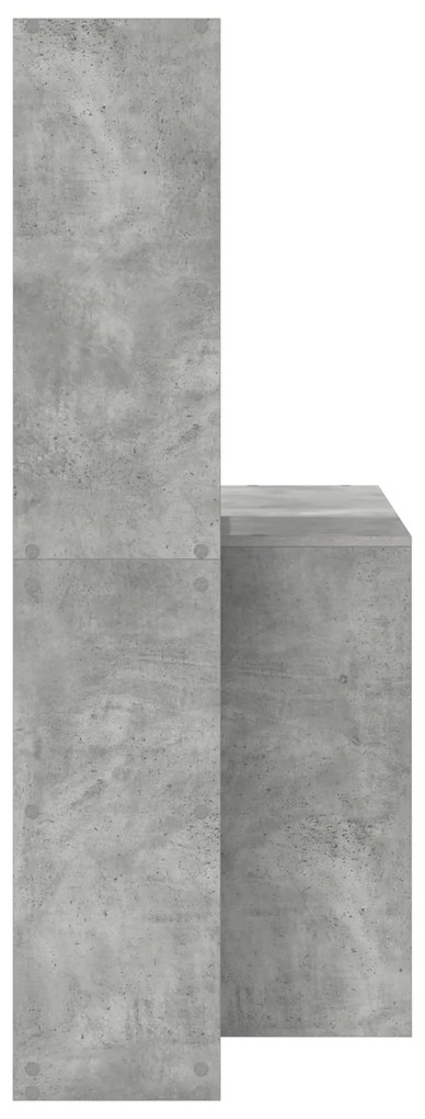 vidaXL Γραφείο με ράφι Γκρι σκυροδέματος 138.5 x 55 x 143 εκ