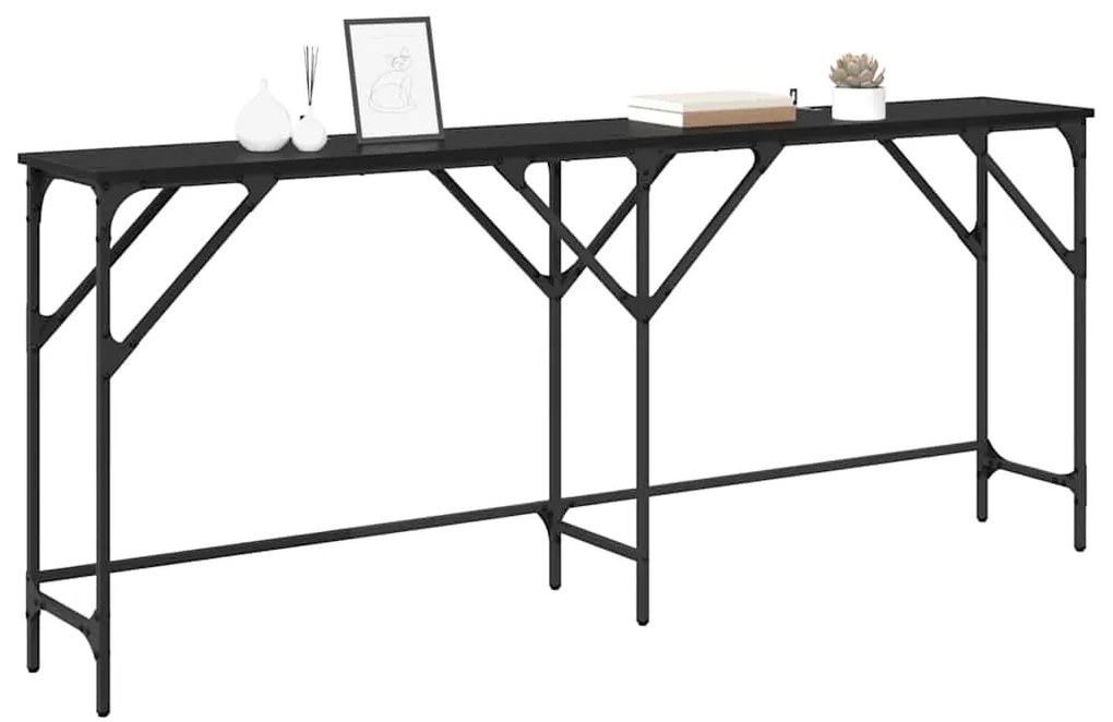 vidaXL Τραπέζι κονσόλας Μαύρη δρυς 180 x 29 x 75 εκ Επεξεργασμένο ξύλο
