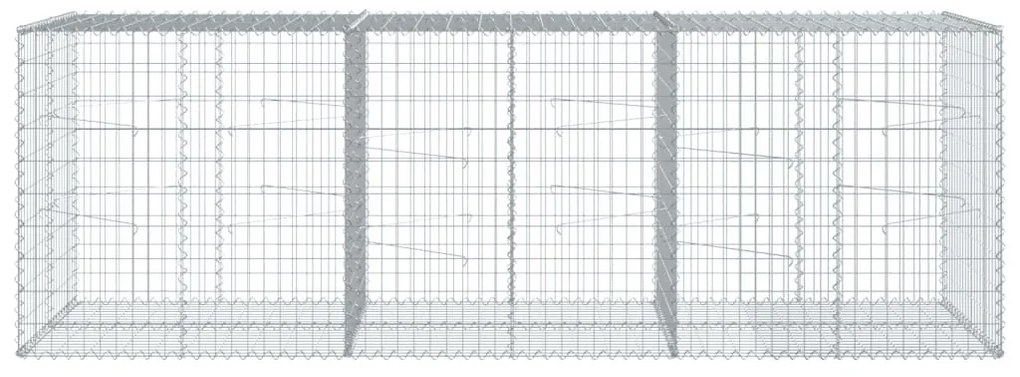 Συρματοκιβώτιο με Κάλυμμα 300x100x100εκ από Γαλβανισμένο Χάλυβα - Ασήμι