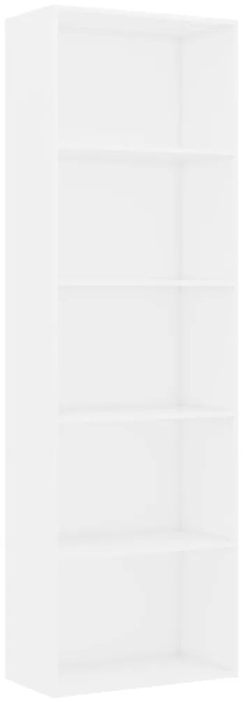 vidaXL Βιβλιοθήκη με 5 Ράφια Λευκή 60 x 30 x 189 εκ. από Επεξ. Ξύλο