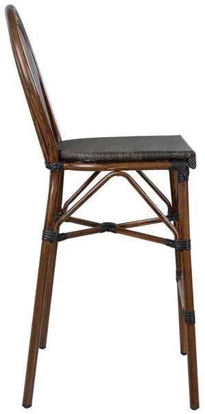 Σκαμπό μπαρ GIDEON Αλουμινίου Bamboo Look με Textline Καφέ 44x52x115 εκ. 44x52x115 εκ.