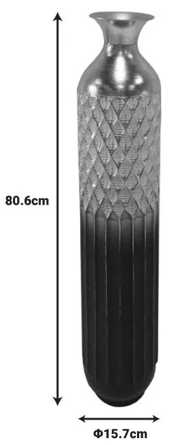 Διακοσμητικό βάζο Onna Inart μέταλλο σε χρυσή και μαύρη απόχρωση Φ15.7x80.6εκ 15.7x15.7x80.6 εκ.
