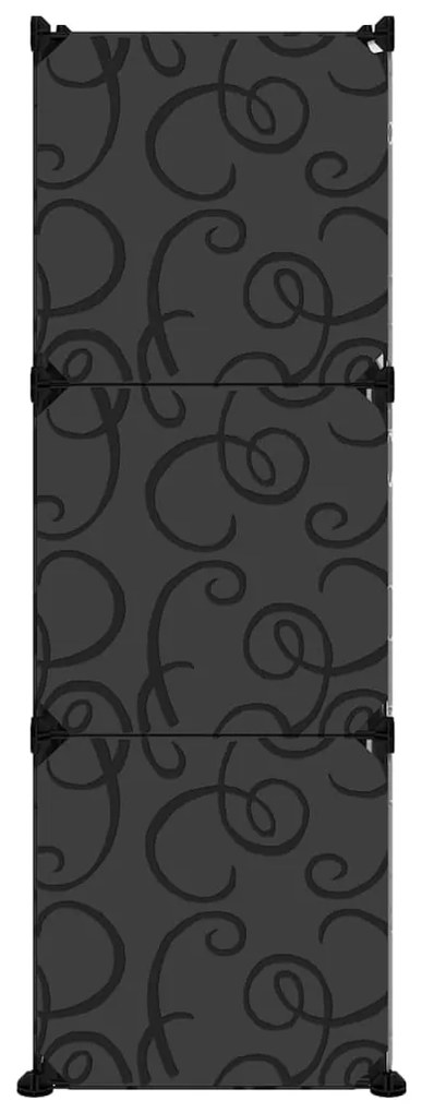 vidaXL Παπουτσοθήκη Μαύρη 84,5 x 31 x 93,5 εκ. από Πολυπροπυλένιο