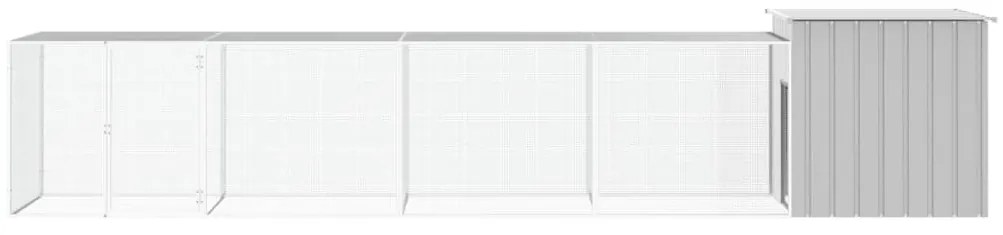vidaXL Κοτέτσι - Κλουβί Γκρι 500x91x100 εκ. από Γαλβανισμένο Χάλυβα