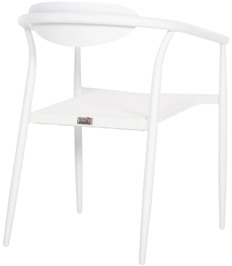 Καρέκλα - Πολυθρόνα SERLY C6052.01 Λευκή Αλουμινίου με Λευκό Textiline 56x61x74,5Yεκ 56x61x74.5 εκ.