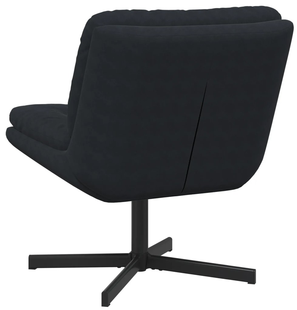 vidaXL Γυριστή Χαλαρωτική Καρέκλα Μαύρο 63 x 75 x 76 εκ Βελούδο