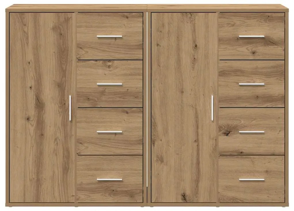 vidaXL Πλαϊνό γραφείο με συρτάρι 2 pcs Artisan Oak 60 x 31 x 84 εκ.