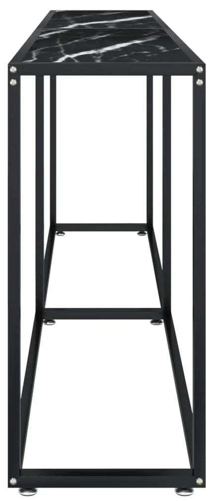 vidaXL Τραπέζι Κονσόλα Μαύρο Όψη Μαρμάρου 200x35x75,5 εκ. Ψημένο Γυαλί